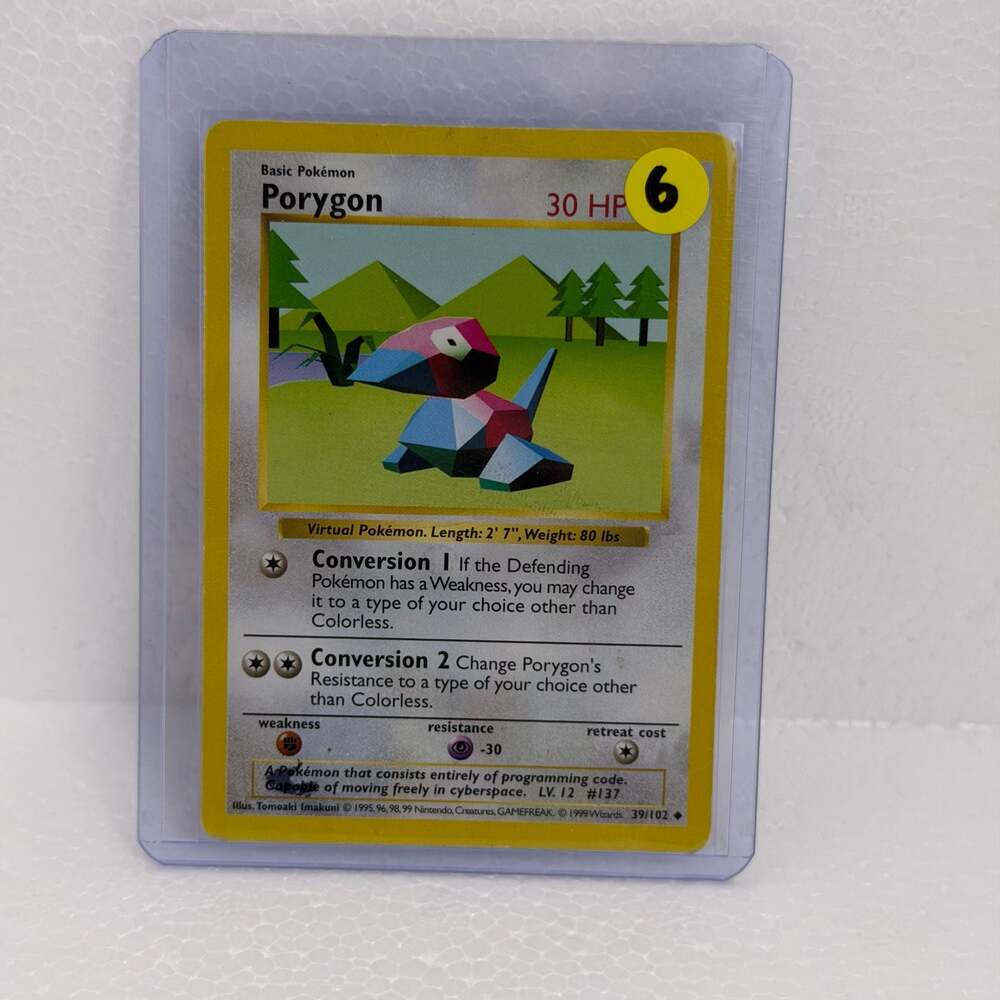 Pokémon Porygon 39/102 Base Set Shadowless Uncommon Trading Card